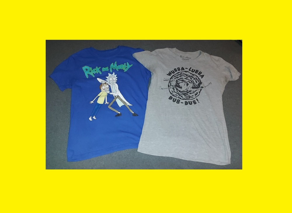 LOT Rick and Morty Shirts Adult Swim Wubba Lubba Dub! Cartoon Network Size M